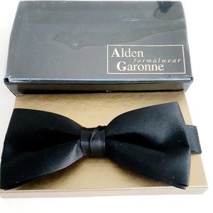 New Satin Black Men Bow Tie